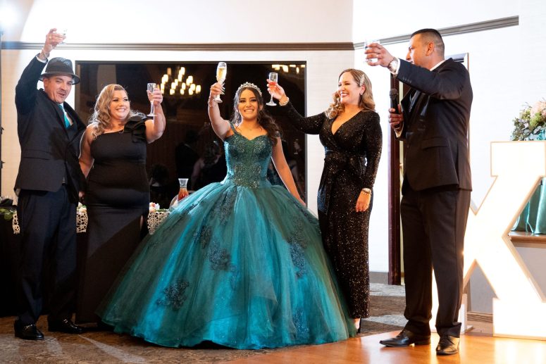 Cheers at quinceanera birthday party - Bonita Golf Course Events Venue